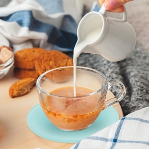 Drink Coasters Light Blue Coaster Set of 4, Acrylic Coasters for Drinks Heat Resistant Cup Coasters for Table, Tabletop Protection Mats for Mugs and Cups