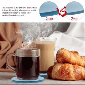 Drink Coasters Light Blue Coaster Set of 4, Acrylic Coasters for Drinks Heat Resistant Cup Coasters for Table, Tabletop Protection Mats for Mugs and Cups