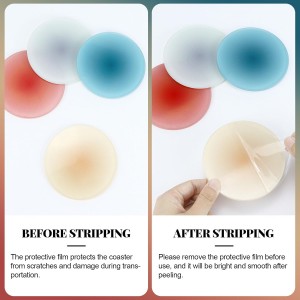 Drink Coasters Light Blue Coaster Set of 4, Acrylic Coasters for Drinks Heat Resistant Cup Coasters for Table, Tabletop Protection Mats for Mugs and Cups