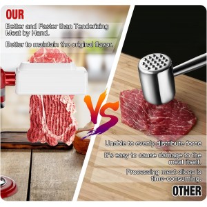 Electric Meat Tenderizer for All KitchenAid and Cuisinart Household Stand Mixers, Mixers Accesssories for Kitchen Aid Attachment, Tenderize Meat More Smoothly and Effortless, Dishwasher Safe, White