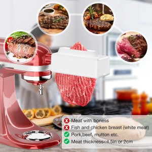 Electric Meat Tenderizer for All KitchenAid and Cuisinart Household Stand Mixers, Mixers Accesssories for Kitchen Aid Attachment, Tenderize Meat More Smoothly and Effortless, Dishwasher Safe, White