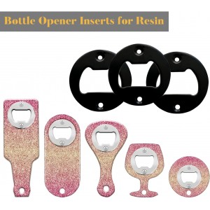 Bottle Opener Insert - 20 Sets Stainless Steel Inserts Kit with Screws Screwdriver for DIY Resin Mould Kit Hardware Parts Supply（black)