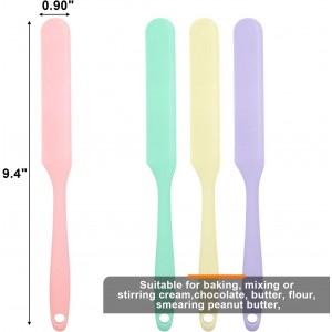 4 Pcs Silicone Jar Spatula, Non-Stick Heat Resistant Cake Cream Spatulas Set, 9.8 inch Cake Cream Butter Spatulas(4 colors）