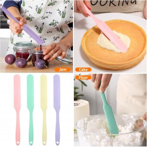4 Pcs Silicone Jar Spatula, Non-Stick Heat Resistant Cake Cream Spatulas Set, 9.8 inch Cake Cream Butter Spatulas(4 colors）