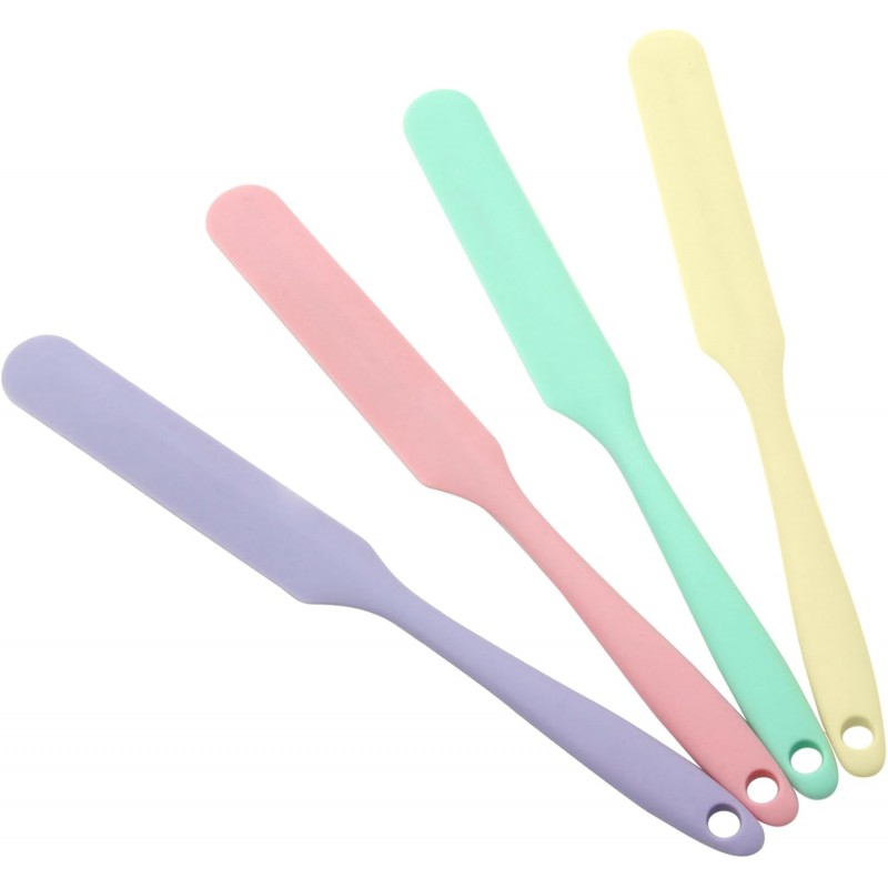 4 Pcs Silicone Jar Spatula, Non-Stick Heat Resistant Cake Cream Spatulas Set, 9.8 inch Cake Cream Butter Spatulas(4 colors）