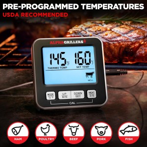 Alpha Grillers Instant Read Meat Thermometer for Cooking Grill and BBQ Griddle with Professional Digital Thermometer for Cooking