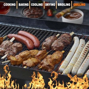 15.8”×9.8” Cooling Rack, 3P Stainless Steel Baking Rack, Oven Safe Cooling Racks for Cooking and Baking, Black Roasting Rack & Wire Rack & Cookie Cooling Rack for Roasting, Grilling, Drying