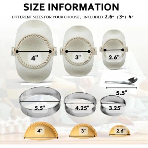 Dumpling Maker Set with Dough Cutter and Empanada Press Mold - Effortlessly Make Perfect Dumplings, Calzones, Pierogi, Chinese Turnovers (3