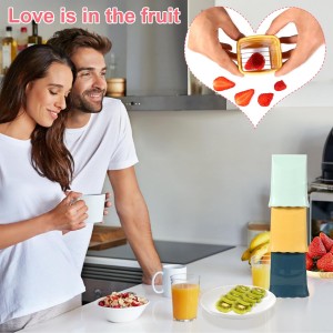 5 Pack, 3 Pcs Cup Slicers with 2 Pcs Stainless Steel leaf Forks Strawberry Slicer Banana Fruit Cutter Egg Slicer Multifunctional Soft Fruit and Vegetable Slice Fresh Platter Making