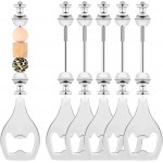6 Pcs Beadable Beer Opener Reusable Bottle Opener Decorative for Bartenders DIY for Summer Birthday Wedding Christmas Party Favor (Silver)