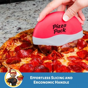 Pizza Pack® Precision Cutter - Ergonomic, Stainless Steel, Safety Blade Guard, Dishwasher Safe