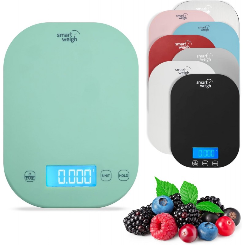 Smart Weigh Mint Green Digital Kitchen Scale for Cooking, Weight Loss, Calorie Tracking, Baking, Food Portion Control, and Meal Prep - Accurate Measurements in Grams and Ounces