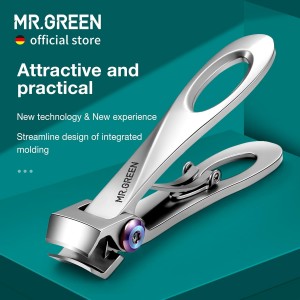 MR.GREEN Nail Clippers Wide Jaw Opening Stainless Steel Fingernail Clipper Thick Hard Toenail Cutter Manicure Scissors Tools (Nail Clipper (Large))