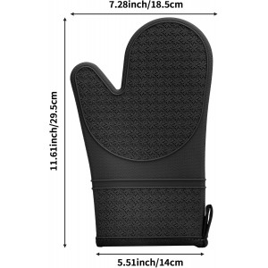 Hovico Silicone Oven Mitts, Heat Resistant 500F Kitchen Mitts 2PCS, 11.6