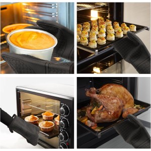 Hovico Silicone Oven Mitts, Heat Resistant 500F Kitchen Mitts 2PCS, 11.6