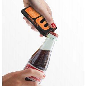 Orange Ninja Mini Knife Sharpener - Coarse & Fine Blade Sharpener, Sharpening System- Knife Sharpeners for Kitchen Knives, Pocket Kitchen Knives Sharpeners with Bottle Opener & Fridge Attachment