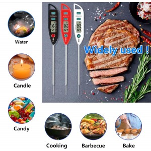 BOMATA 6 Pack Waterproof IPX7 Meat Thermometer Instant Read Food Thermometer with Long Probe for Water, Liquid, Kitchen Cooking, Grill,BBQ ! T101 X 6 Pcs (Black & Red & White)…