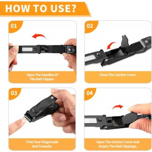 Nail Clippers for Men Women with Catcher - No Mess,Self-Collecting Heavy Duty Nail Clippers for Fingernails & Toenails, for Adult,Home,Travel,Gifts (No Splash Design)