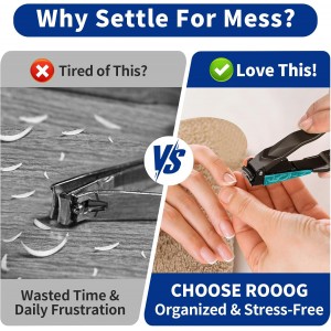 No Mess Nail Clippers with Catcher - Professional Heavy Duty Clippers for Men and Women, Ultra Sharp Fingernail & Toenail Clippers for Gifts, Travel, Clip Anywhere (Anti-Splash Design)