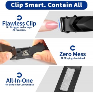 No Mess Nail Clippers with Catcher - Professional Heavy Duty Clippers for Men and Women, Ultra Sharp Fingernail & Toenail Clippers for Gifts, Travel, Clip Anywhere (Anti-Splash Design)