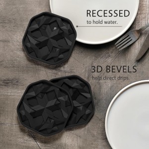 UMIRRO Silicone Cup Coasters for Drinks with Tailored Holder, Coffee Table Centerpiece, Modern Home Bar or Aesthetic Kitchen Essentials, House Decor Gifts, Set of 6, Mint and Lavender