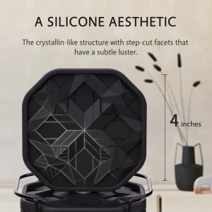 UMIRRO Silicone Cup Coasters for Drinks with Tailored Holder, Coffee Table Centerpiece, Modern Home Bar or Aesthetic Kitchen Essentials, House Decor Gifts, Set of 6, Mint and Lavender