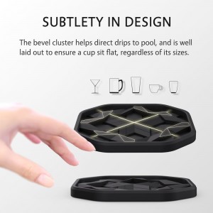 UMIRRO Silicone Cup Coasters for Drinks with Tailored Holder, Coffee Table Centerpiece, Modern Home Bar or Aesthetic Kitchen Essentials, House Decor Gifts, Set of 6, Mint and Lavender