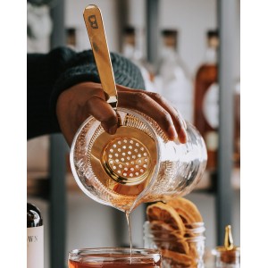 Bull in China Antique Style Hawthorne Antique Brass | Bar Hand Strainer | Cocktail Strainer | Sieve for Bartending | Mixing Glass Strainer