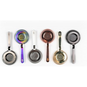 Bull in China Antique Style Hawthorne Antique Brass | Bar Hand Strainer | Cocktail Strainer | Sieve for Bartending | Mixing Glass Strainer