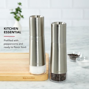 KitchenAid Stainless Steel Filled Pepper Grinder, 8 Inch