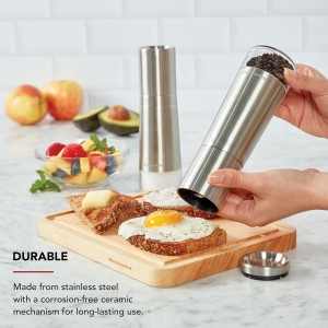 KitchenAid Stainless Steel Filled Pepper Grinder, 8 Inch