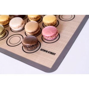 Macaron Silicone Baking Mats - Non-Stick Macaron Mat for Easy Baking | Heat Resistant & Dishwasher Safe Macaron Baking Mat | Reusable & Eco-Friendly, 1/2 Sheet Size - Pack of 4 - for Cookies & More