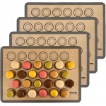 Macaron Silicone Baking Mats - Non-Stick Macaron Mat for Easy Baking | Heat Resistant & Dishwasher Safe Macaron Baking Mat | Reusable & Eco-Friendly, 1/2 Sheet Size - Pack of 4 - for Cookies & More