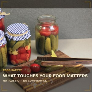 Walnut Wood Toaster Tongs Set of 4 – 10 Inch Kitchen Tongs for Toast, BBQ, Cooking & Serving | Premium Dark Hardwood | Stronger & More Durable Than Bamboo Tongs