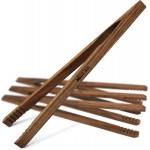 Walnut Wood Toaster Tongs Set of 4 – 10 Inch Kitchen Tongs for Toast, BBQ, Cooking & Serving | Premium Dark Hardwood | Stronger & More Durable Than Bamboo Tongs