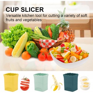 3Pcs Strawberry Slicer Cup：Fruit Slicer Cup for Strawberry Egg Banana Mushroom Cucumber Kiwi and Veggie Salad Speed Cutter the Kitchen Portable Slicing Tool (3Pcs)