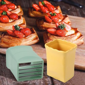 3Pcs Strawberry Slicer Cup：Fruit Slicer Cup for Strawberry Egg Banana Mushroom Cucumber Kiwi and Veggie Salad Speed Cutter the Kitchen Portable Slicing Tool (3Pcs)