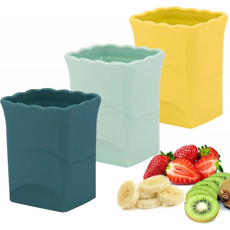 3Pcs Strawberry Slicer Cup：Fruit Slicer Cup for Strawberry Egg Banana Mushroom Cucumber Kiwi and Veggie Salad Speed Cutter the Kitchen Portable Slicing Tool (3Pcs)