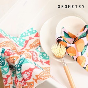 GEOMETRY Kitchen Dish Cloths - Quick Dry Dishcloths for Kitchen - Premium Dish Rags with Geoweave - 3-Pack Set Night Reeds