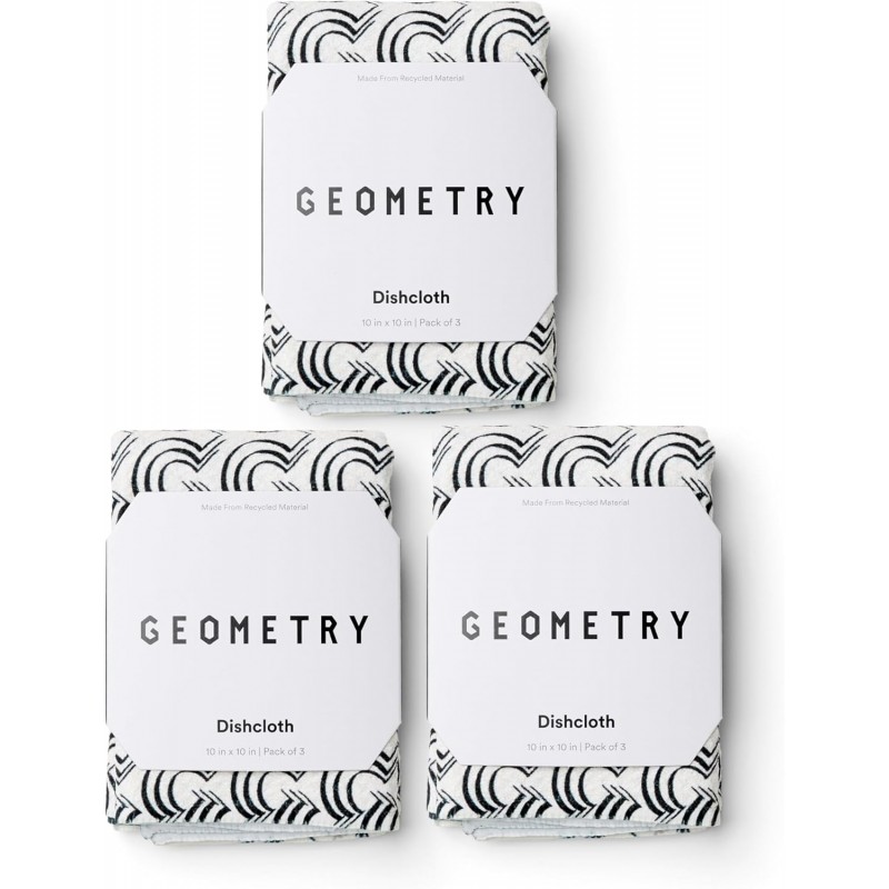 GEOMETRY Kitchen Dish Cloths - Quick Dry Dishcloths for Kitchen - Premium Dish Rags with Geoweave - 3-Pack Set Night Reeds