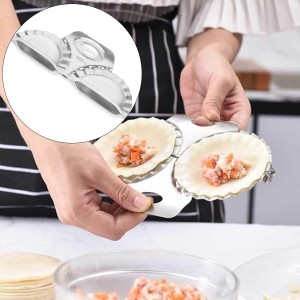 Upgraded Stainless Steel Dumpling Mold 2-Pack Rustless Dumpling Maker Tools for Homemade Pelmeni Ravioli Dough Pressing Kitchen Gadget