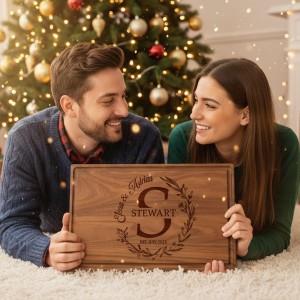 Personalized Cutting Board – Custom Cutting Board Wood Engraved Charcuterie Board, Unique Gift for Wedding, Anniversary, Bridal Shower, Couples, Christmas, Parents & Housewarming