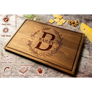 Personalized Cutting Board – Custom Cutting Board Wood Engraved Charcuterie Board, Unique Gift for Wedding, Anniversary, Bridal Shower, Couples, Christmas, Parents & Housewarming