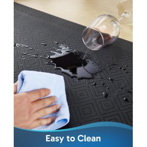 Ophanie Kitchen Mats for Floor, 3/4 inch Thick, 20x39 Anti Fatigue Cushioned Mat, Kitchen Rugs, Waterproof, Comfort Ergonomic Standing Mat for Office, Home, Sink, Black Non-Slip Ridged Bottom