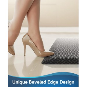 Ophanie Kitchen Mats for Floor, 3/4 inch Thick, 20x39 Anti Fatigue Cushioned Mat, Kitchen Rugs, Waterproof, Comfort Ergonomic Standing Mat for Office, Home, Sink, Black Non-Slip Ridged Bottom