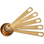 Le Creuset Measuring Spoons, Gold, Set of 5 (1/8,1/4,1/2,1Tsp,1Tb)