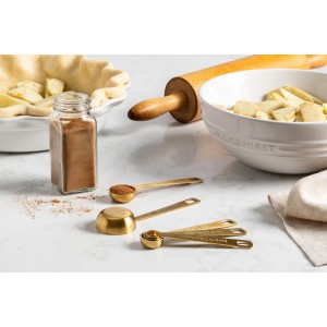 Le Creuset Measuring Spoons, Gold, Set of 5 (1/8,1/4,1/2,1Tsp,1Tb)