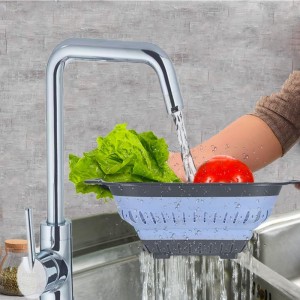 Collapsible Colander Set, Square Round Triangles Silicone Kitchen Strainer Perfect for Draining Pasta Vegetable fruit 2 PCS (10.8