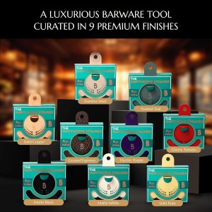 Hawthorne Strainer by Bull in China In Frosted Teal - Made In USA - High Density Spring Cocktail Strainer for Boston Shakers and Mixing Glasses for Bars & Bartenders