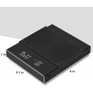 TIMEMORE Coffee Scale Basic 2.0 Electronic Espresso Scale with Water Flow Rate and Timer Function, Free Switching of Ounce/kg Units, Digital Scale for Kitchen/Baking/Cooking, Black